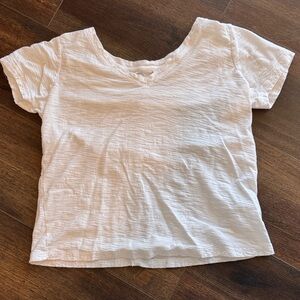 Pilcro by Anthropologie White Short Sleeve Textured Tee size S NWOT